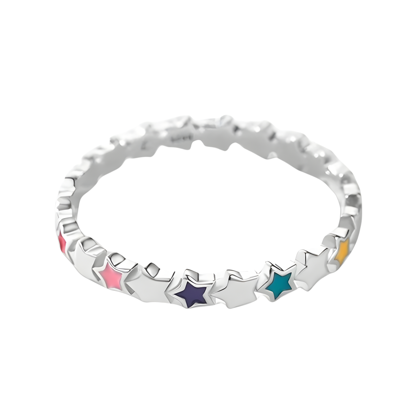 Sterling Silver Enamel Star Ring