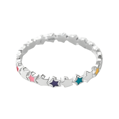 Sterling Silver Enamel Star Ring