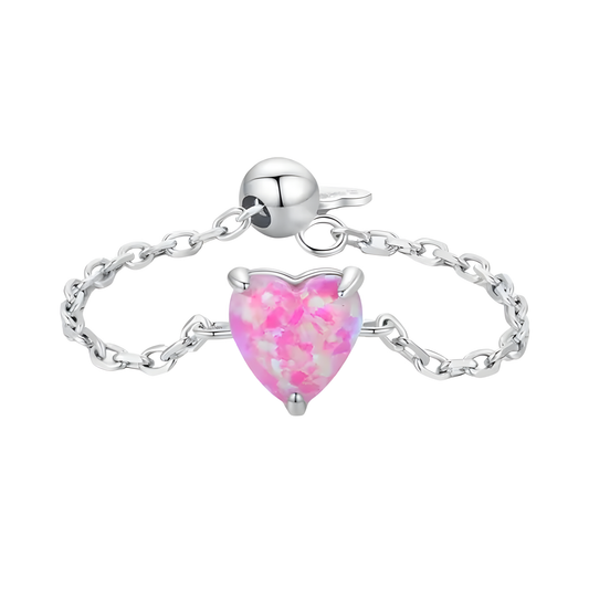 Sterling Silver Pink Opal Ring