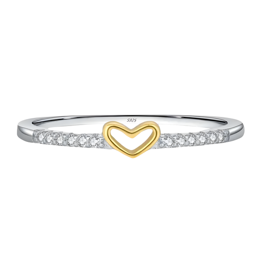 Sterling Silver & 14K Vermeil Heart Ring