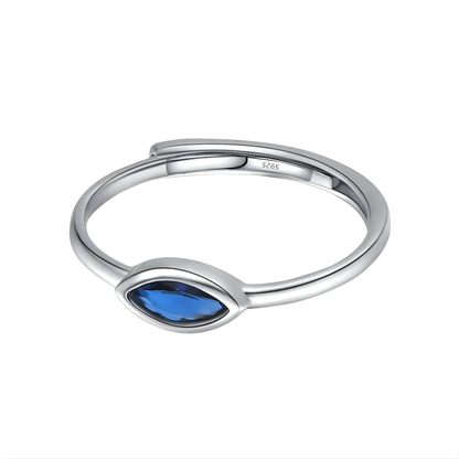 Sterling Silver Blue Marquee Ring