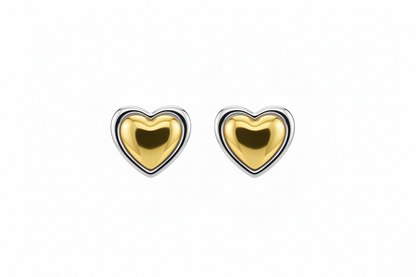 Two-Tone Amanda Heart Stud Earrings