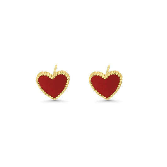 18K Vermeil Heart Stud Earrings