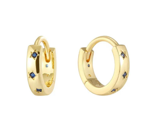 14K Vermeil Blue Star Earrings