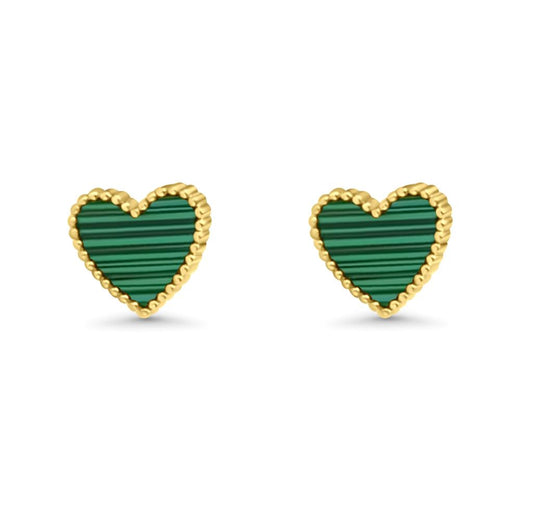 18K Vermeil Heart Stud Earrings