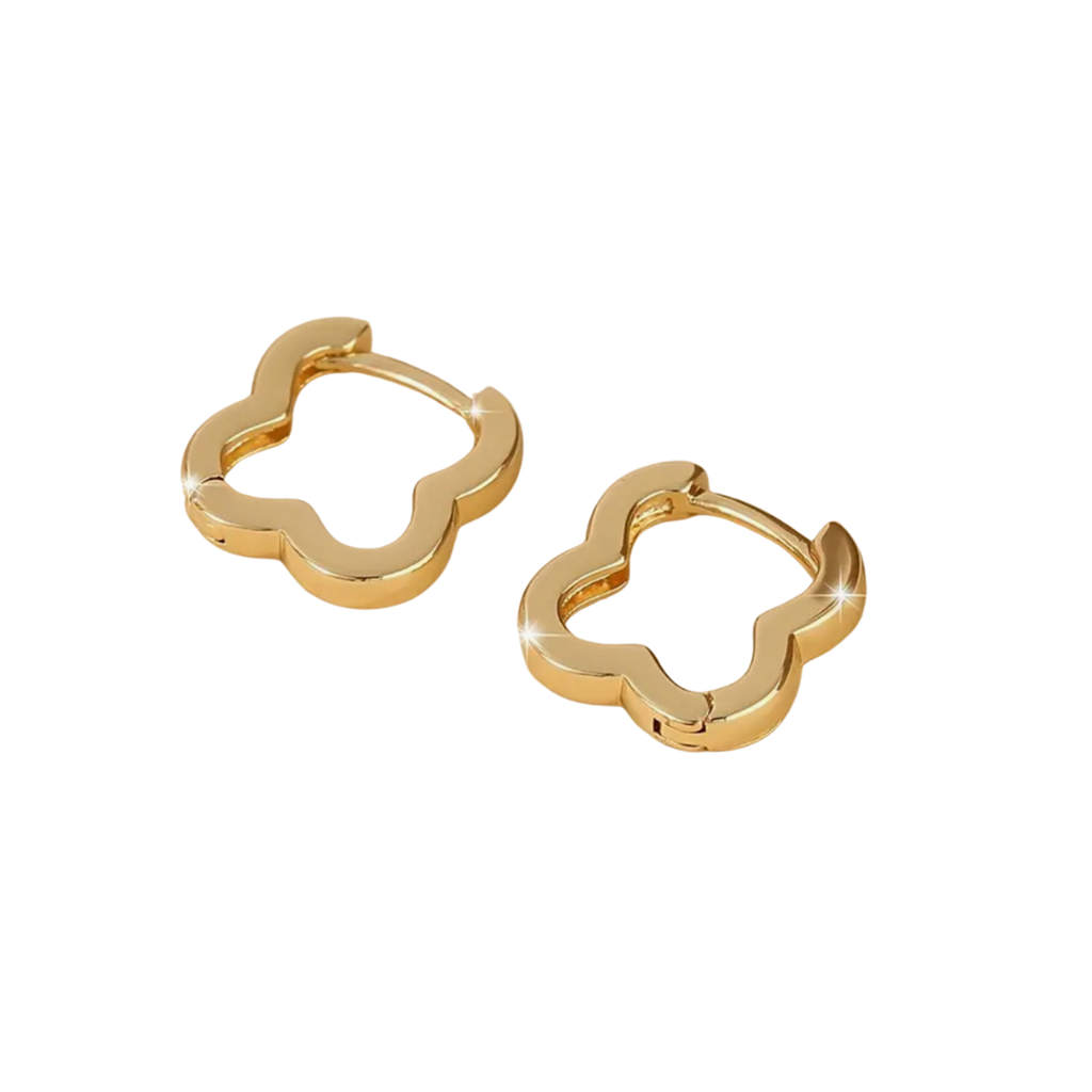 14K Vermeil Quatreoil Hoop Earrings