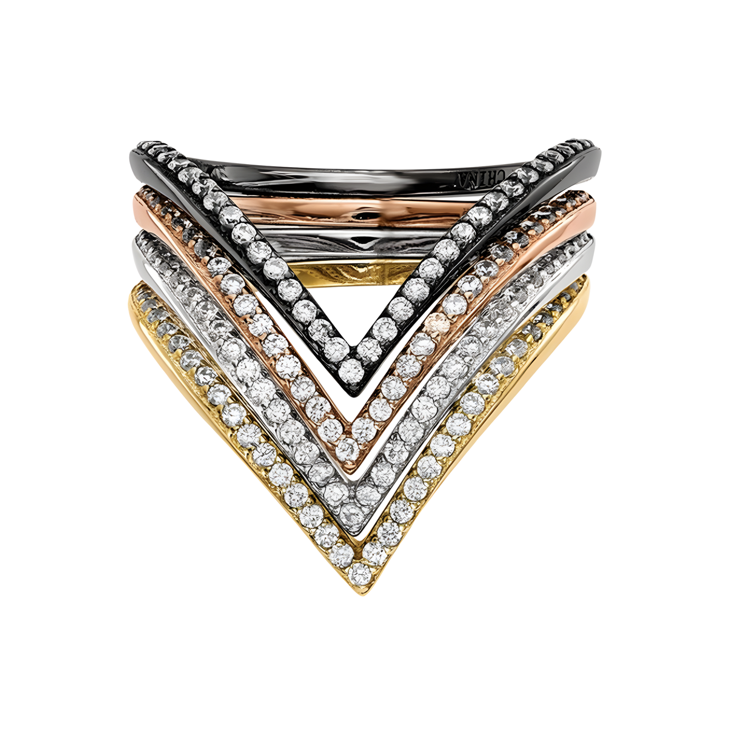 Sterling Silver Robyn Pave Stacking Rings