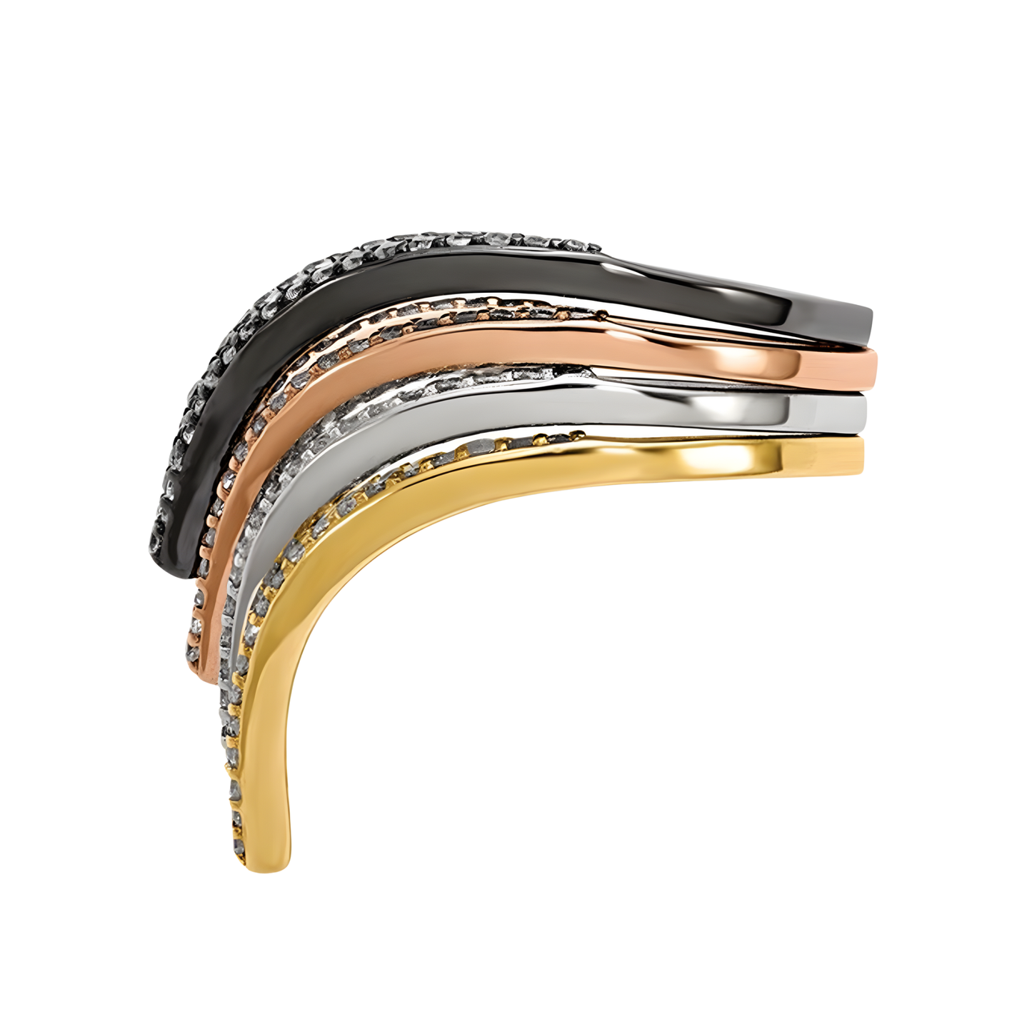 Sterling Silver Robyn Pave Stacking Rings