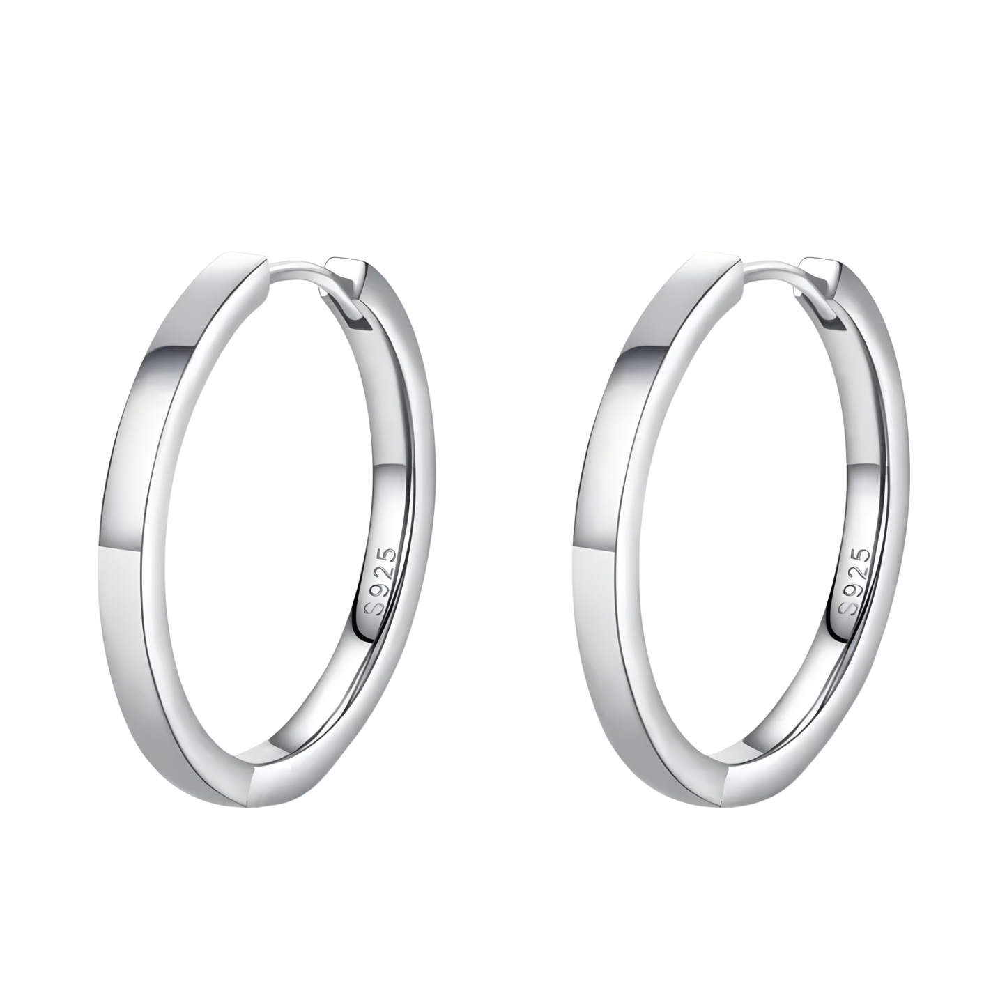 Sterling Silver Jena Medium Classic Hoop Earrings