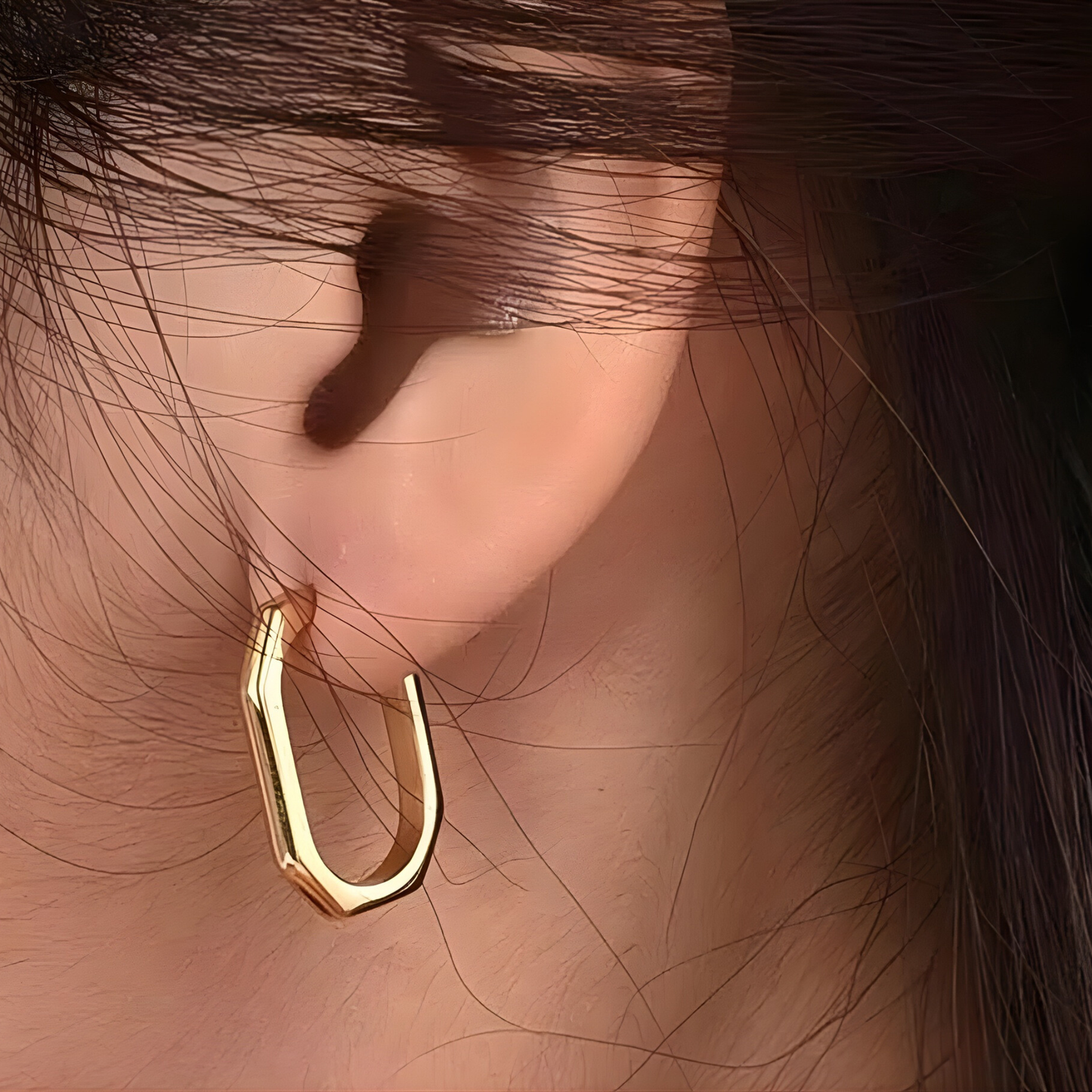 Gold Plated Kathy Geometric Hoop Earrings