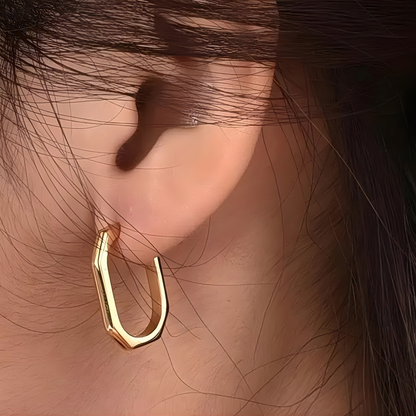 Gold Plated Kathy Geometric Hoop Earrings