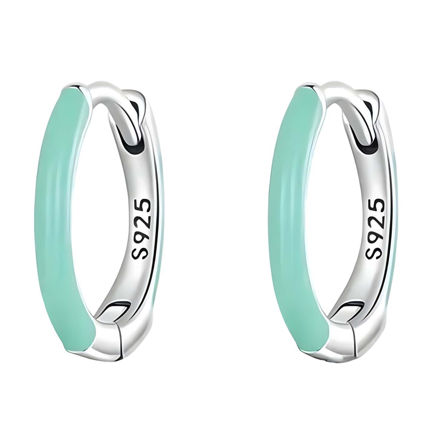 Sterling Silver & Enamel Sarah Hoop Earrings