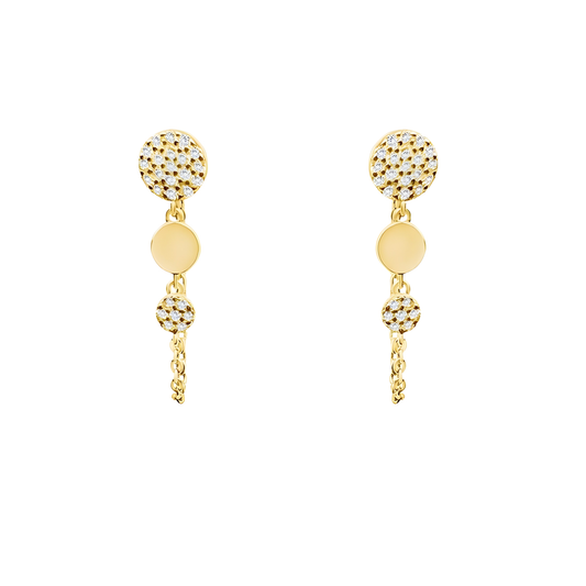 14K Vermeil Disc Dangle Earrings