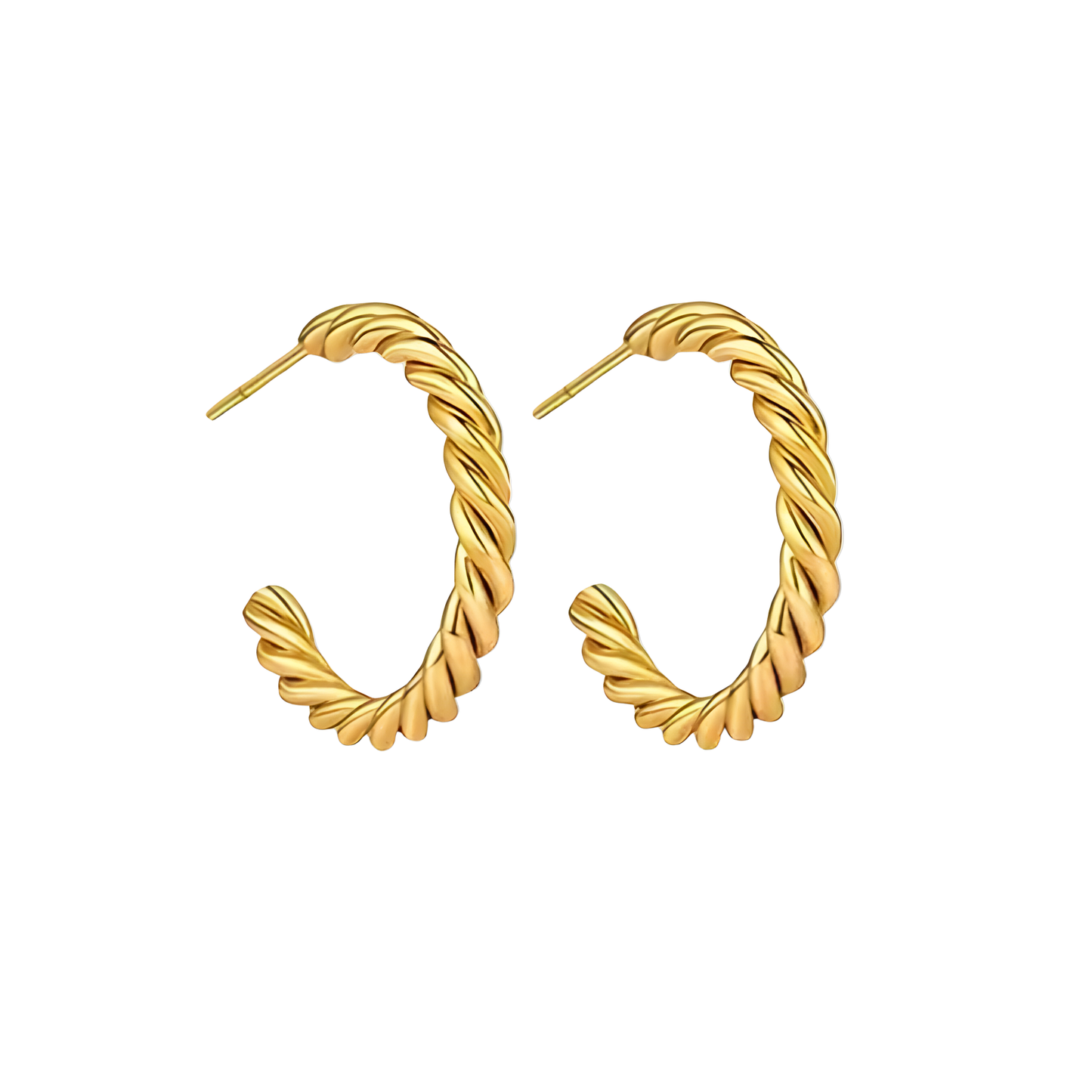 Gold Vermeil Judy Twisted C Hoop Earrings