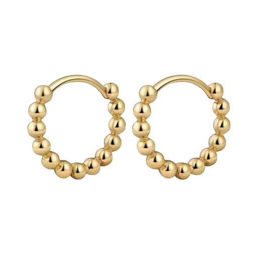 Gold Vermeil Judy Beaded Hoop Earrings