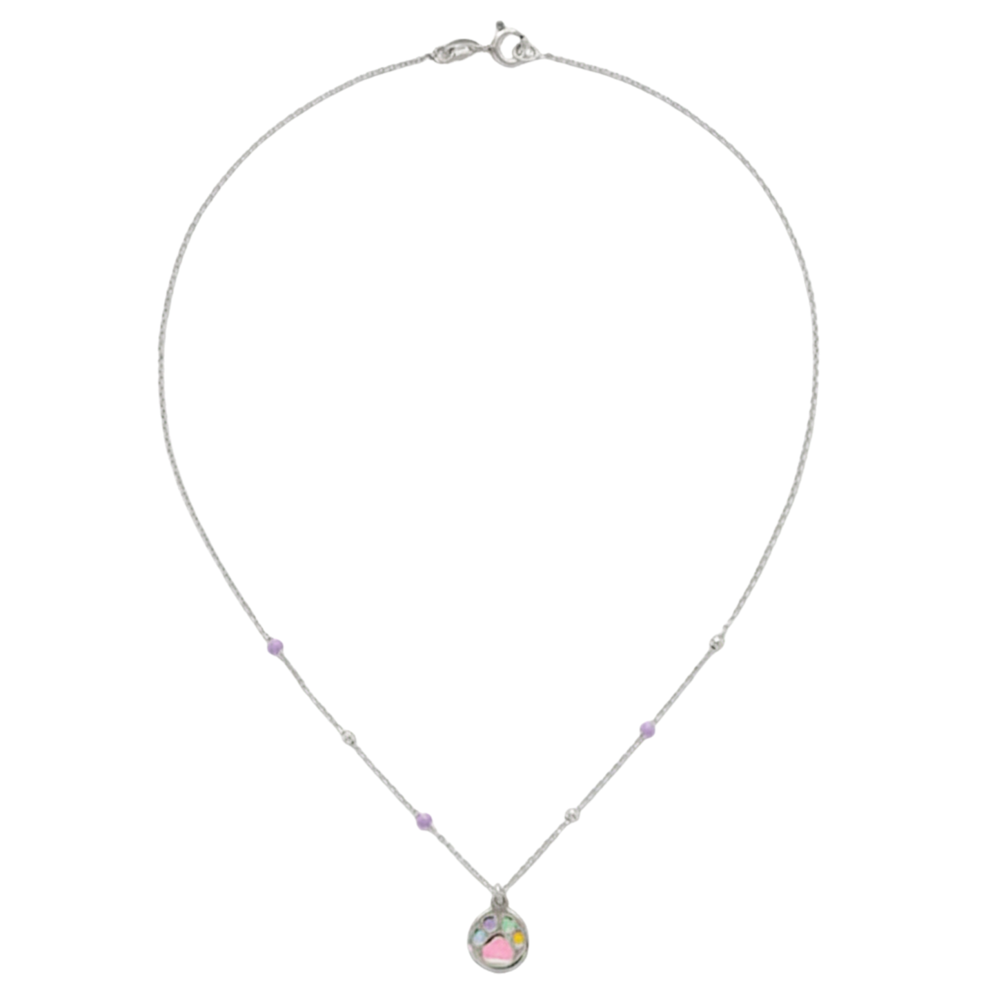 Sterling Silver Chloe Furever Friends Paw Necklace
