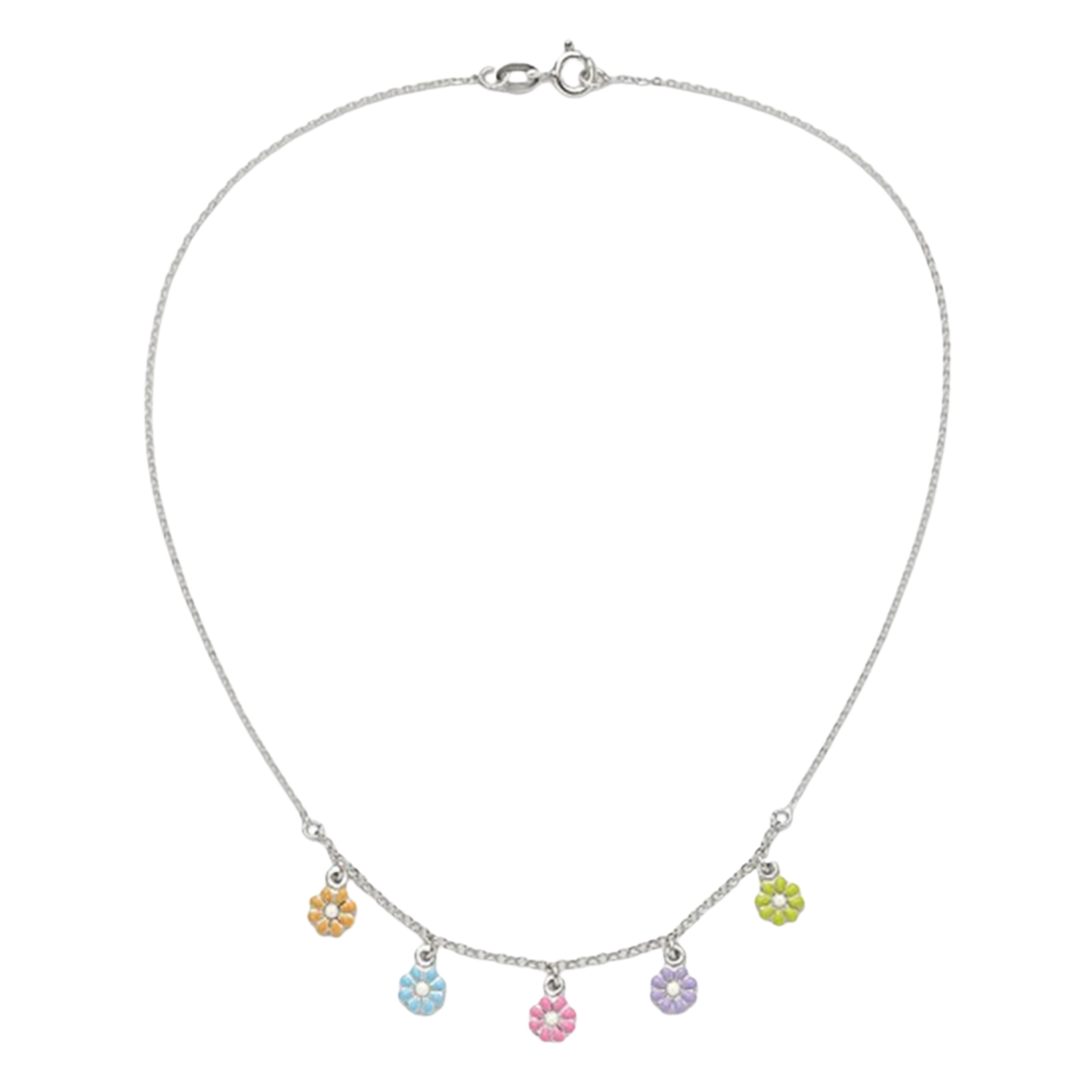 Sterling Silver Chloe Flower Enamel Necklace