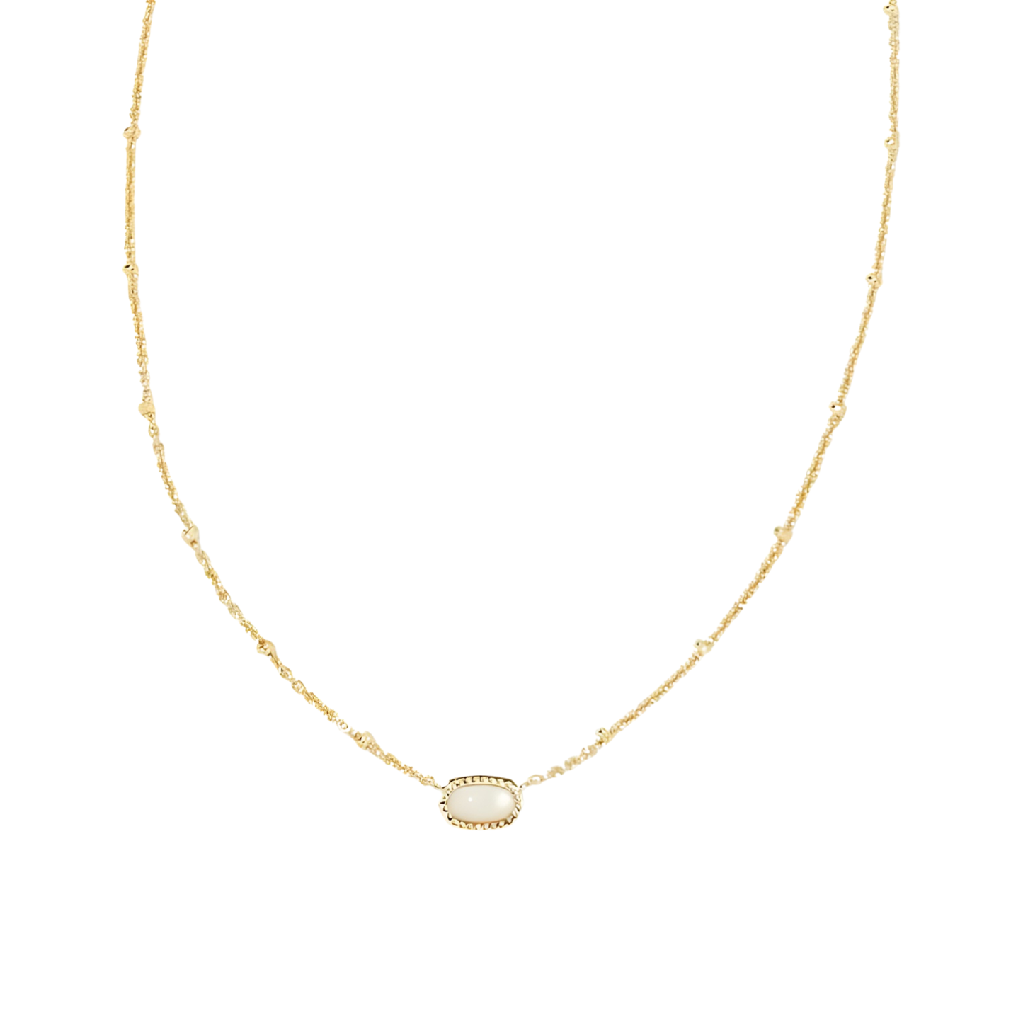 Gold Plated White Enamel Presley Halo Necklace