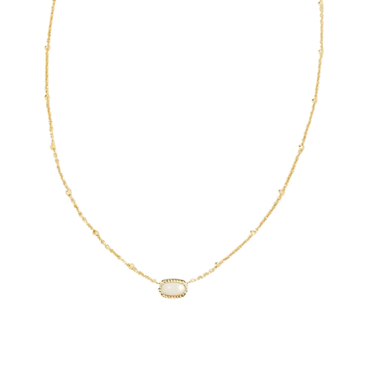 Gold Plated White Enamel Presley Halo Necklace