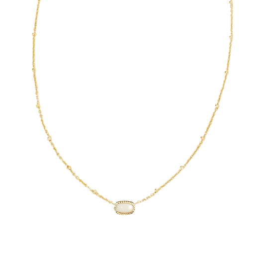 Gold Plated White Enamel Presley Halo Necklace