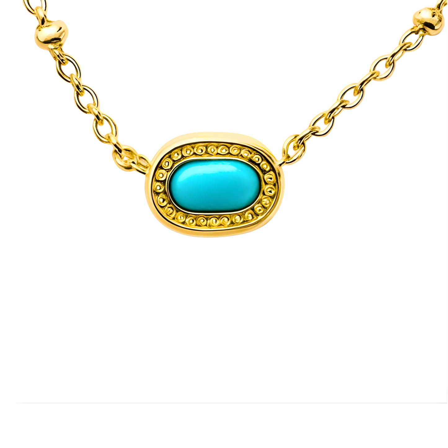 Gold Plated White Enamel Presley Halo Necklace