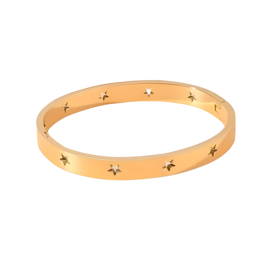Gold Open Star Izzy Bangle
