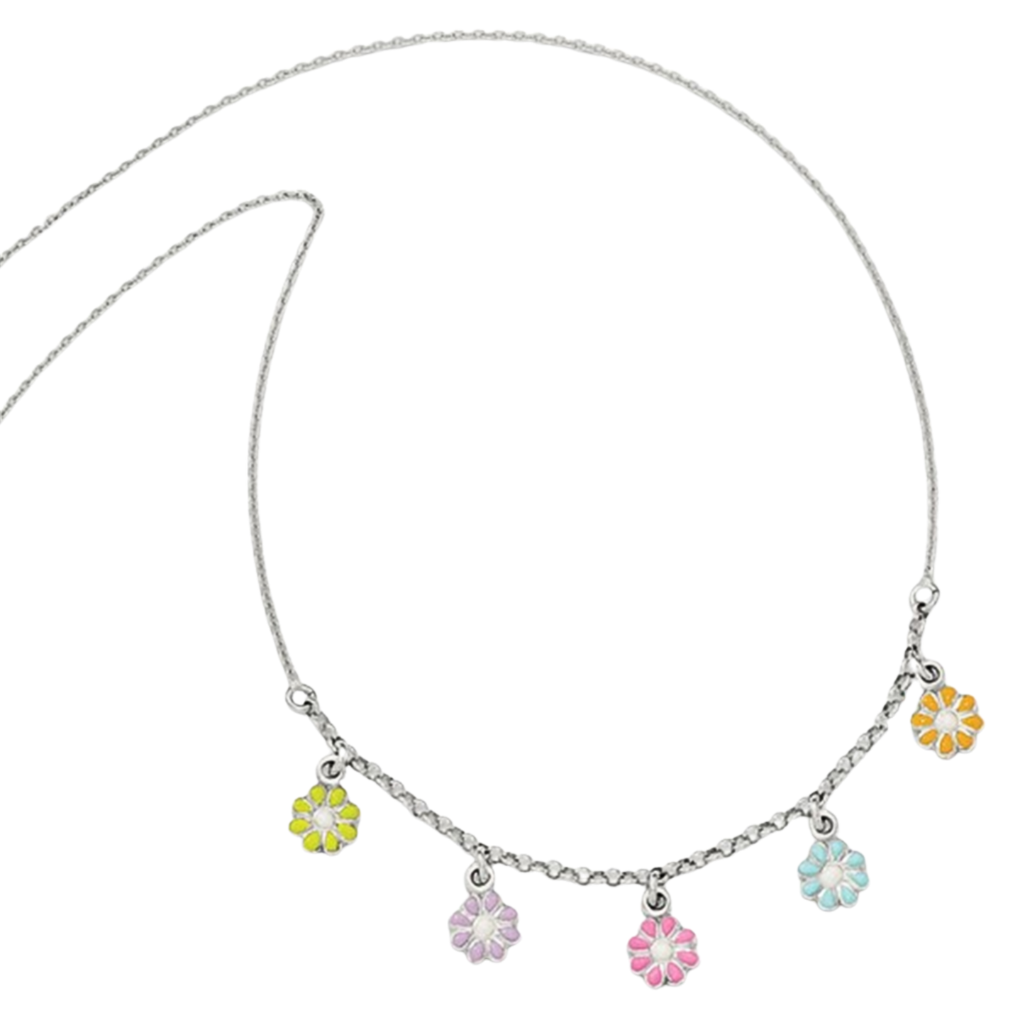 Sterling Silver Chloe Flower Enamel Necklace