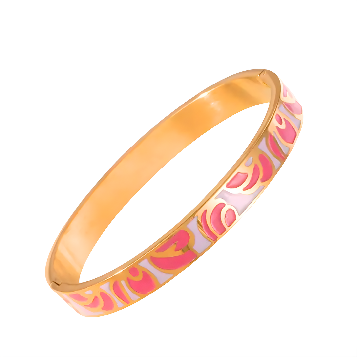 Gold Floral Enamel Madison Bangle