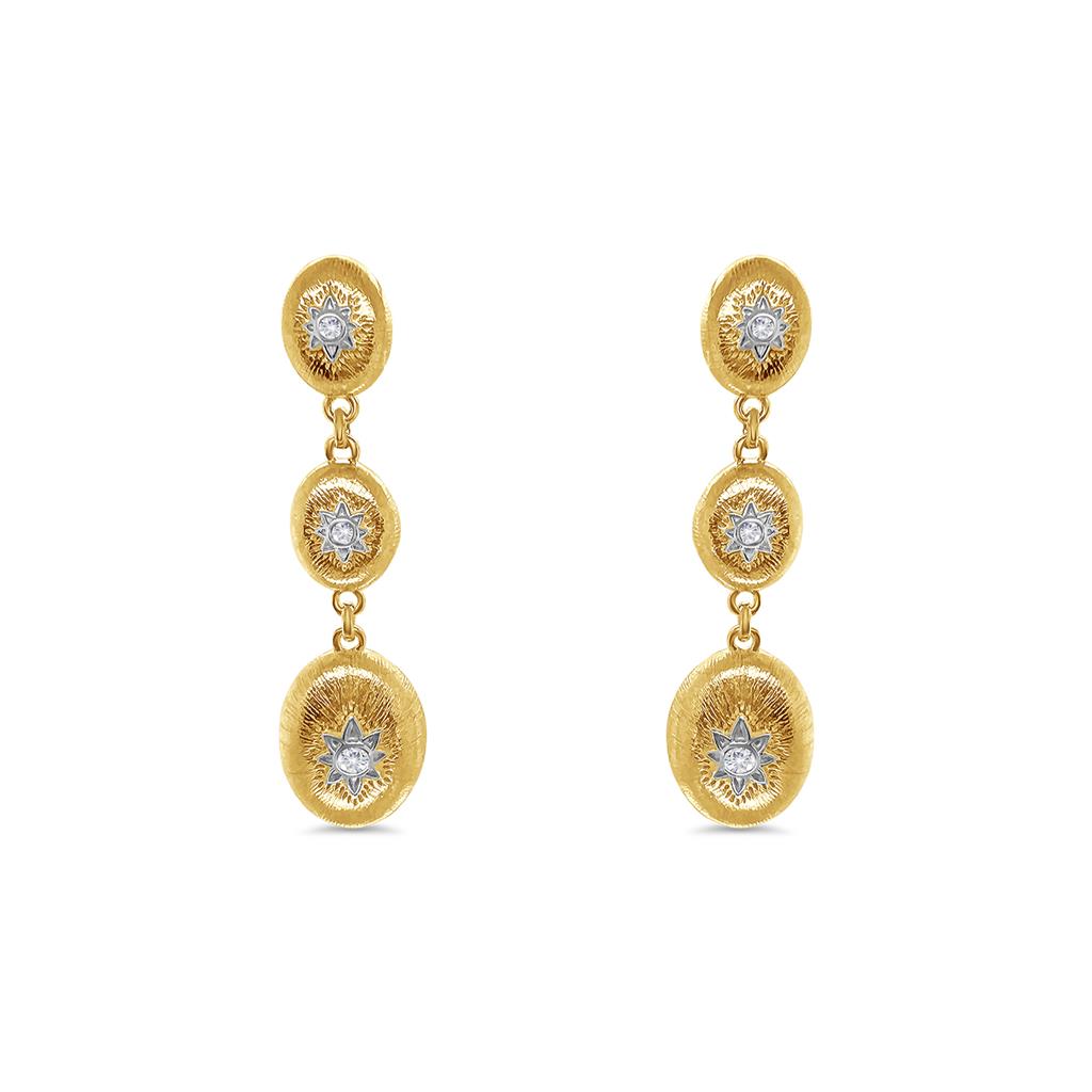 14K Vermeil & Sterling Silver Triple Drop Earrings