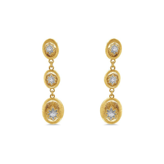 14K Vermeil & Sterling Silver Triple Drop Earrings