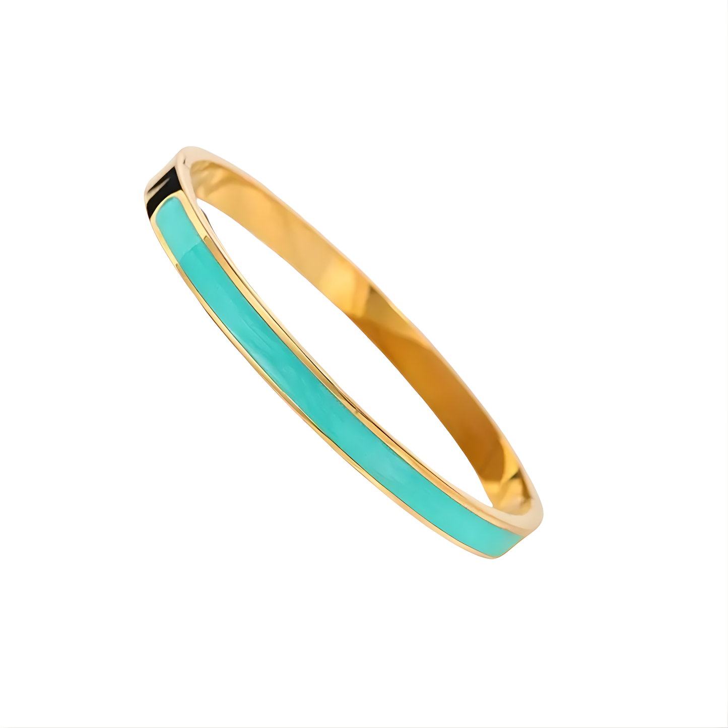 Gold & Turquoise Enamel Madison Bangle