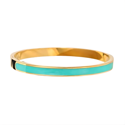Gold & Turquoise Enamel Madison Bangle