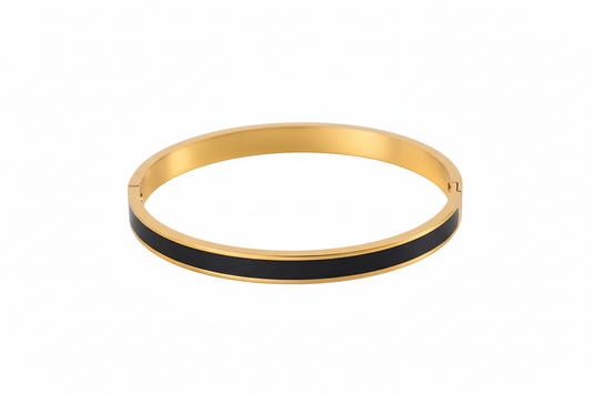 Black Shimmering Enamel Bangle