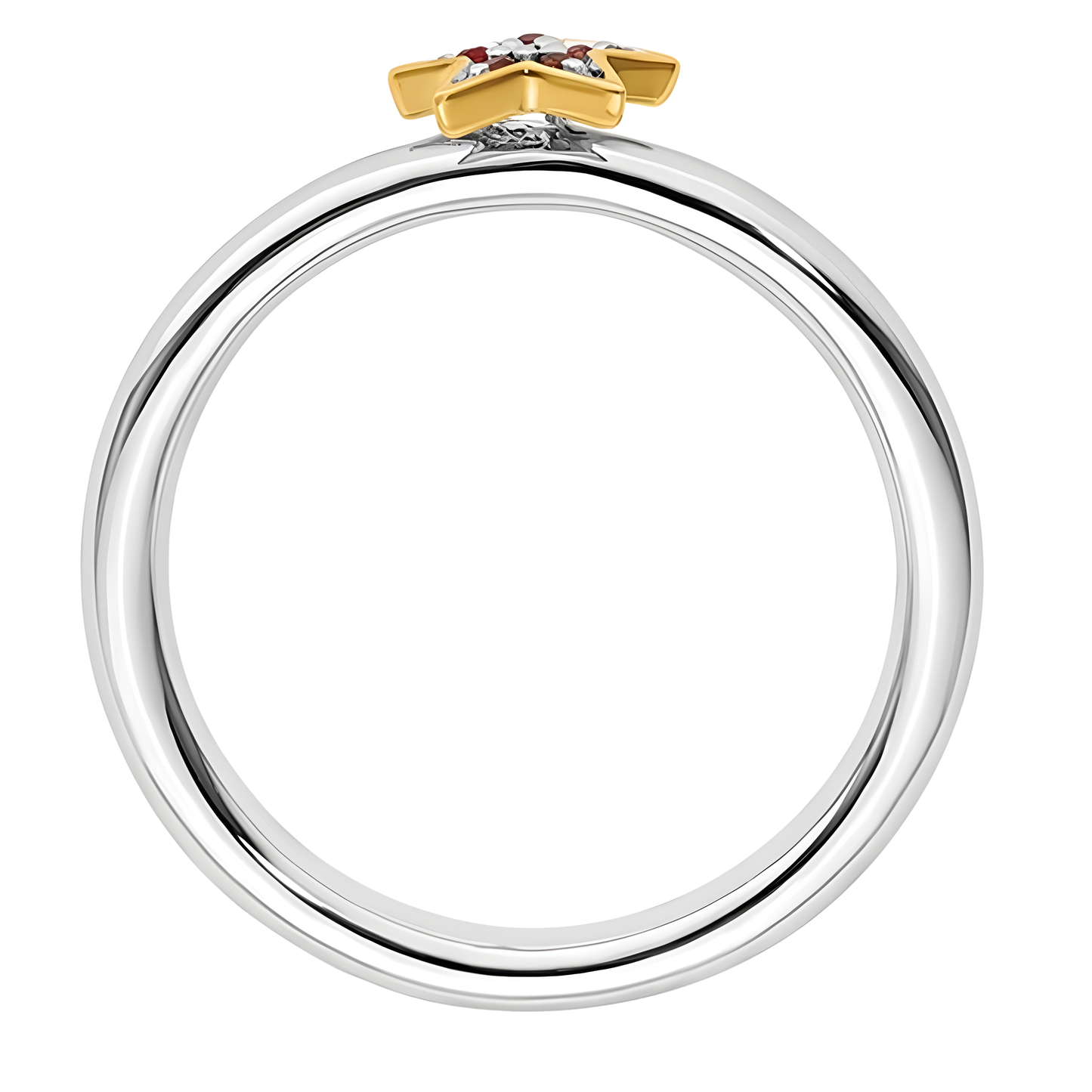 Two-Tone Izzy Ruby Star Ring