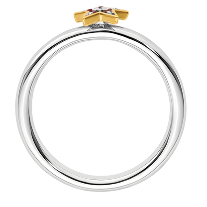 Two-Tone Izzy Ruby Star Ring