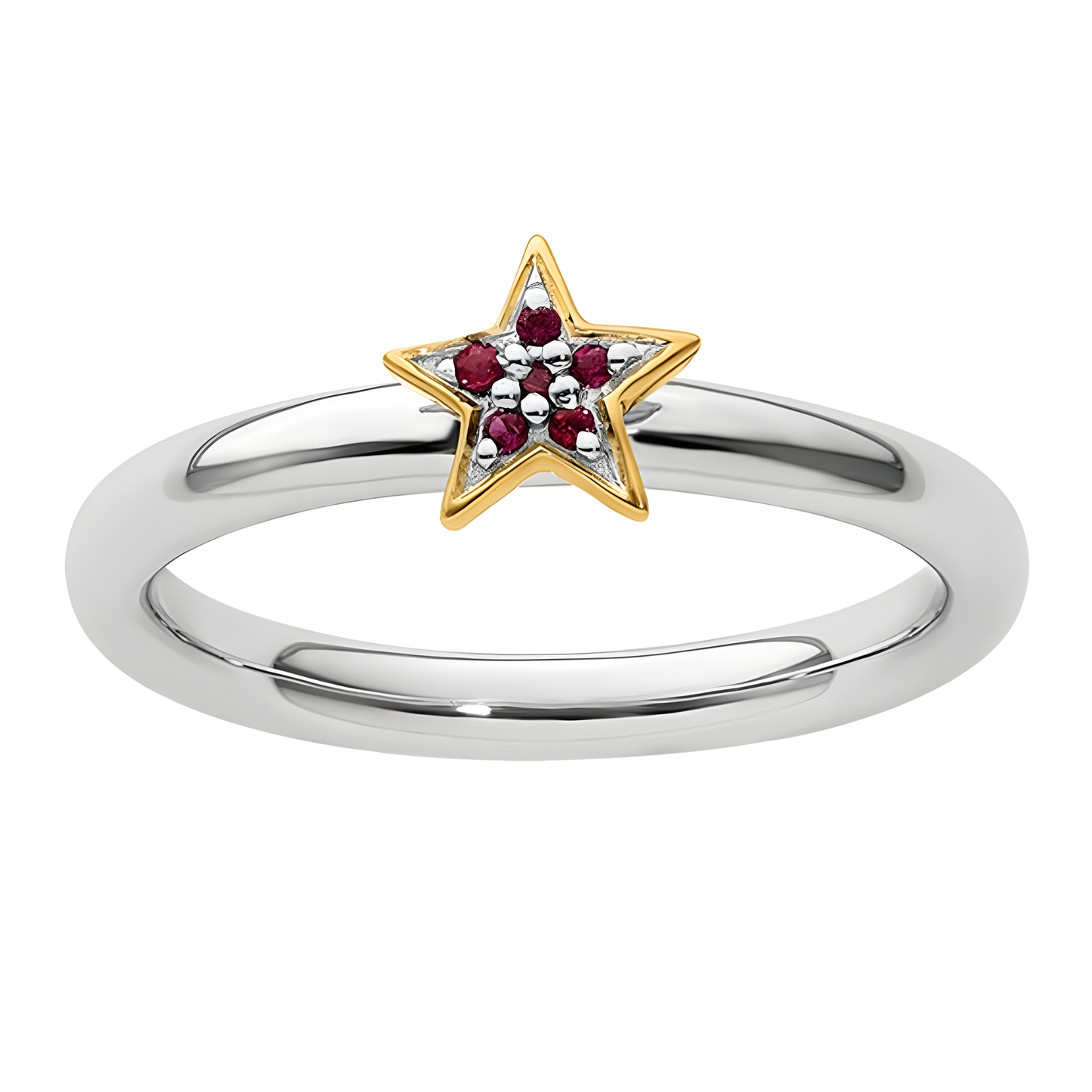 Two-Tone Izzy Ruby Star Ring