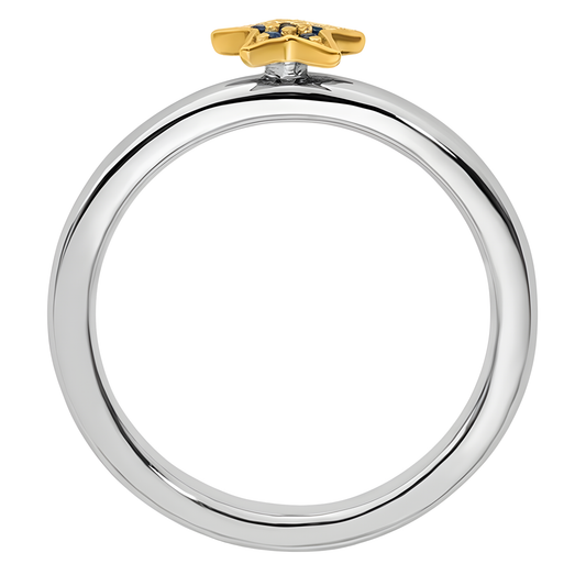 Two-Tone Izzy Sapphire Star Ring