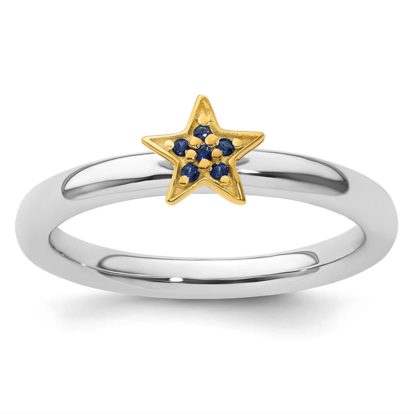 Two-Tone Izzy Sapphire Star Ring