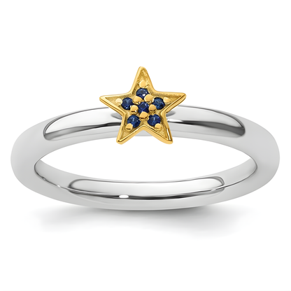 Two-Tone Izzy Sapphire Star Ring
