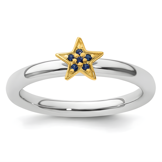 Two-Tone Izzy Sapphire Star Ring