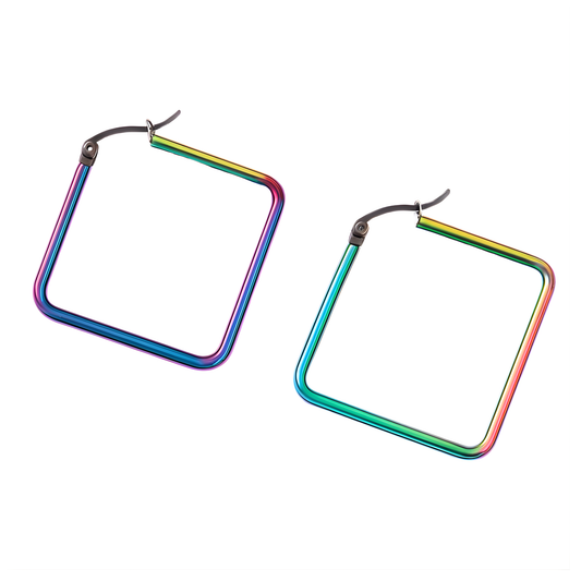 Tara Square Electric Hoop Earrings