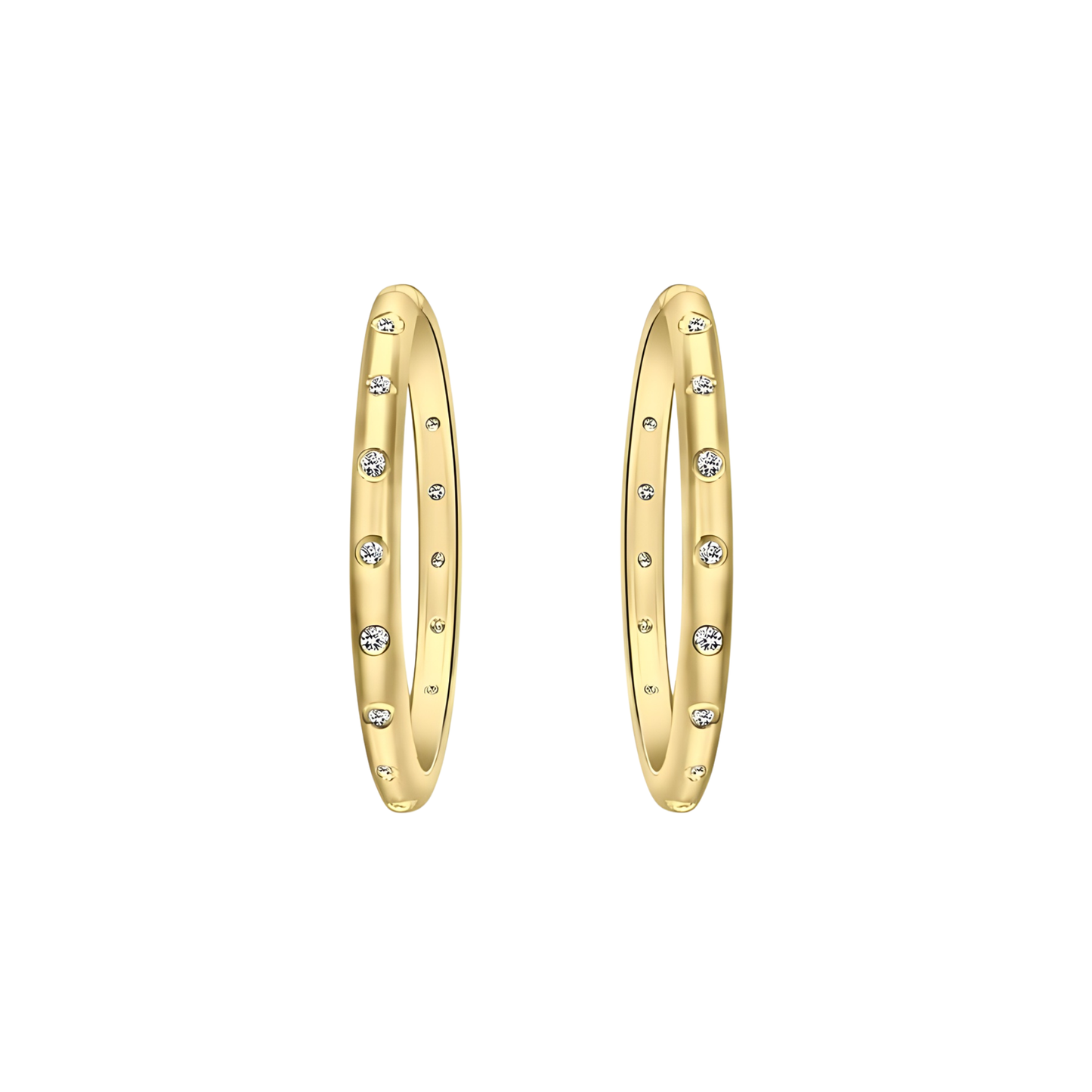 14K Vermeil Gretchen Large Bezel Hoop Earrings
