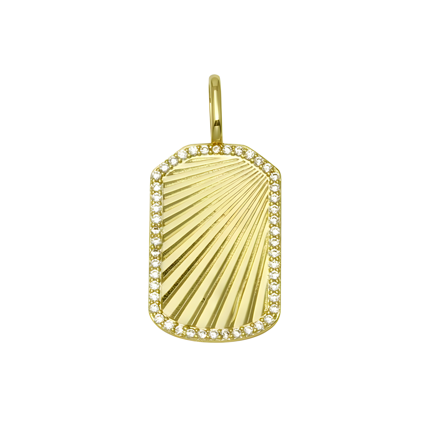 Gold Vermeil Julia Embossed Fluted Tag Charm