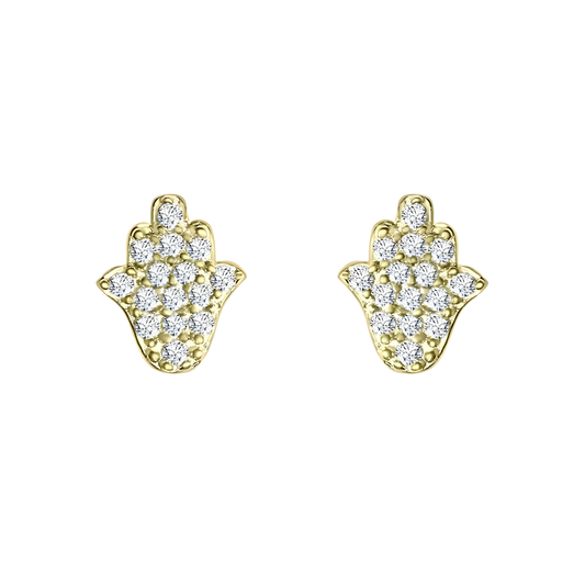 Gold Vermeil Angela Hamsa Stud Earrings