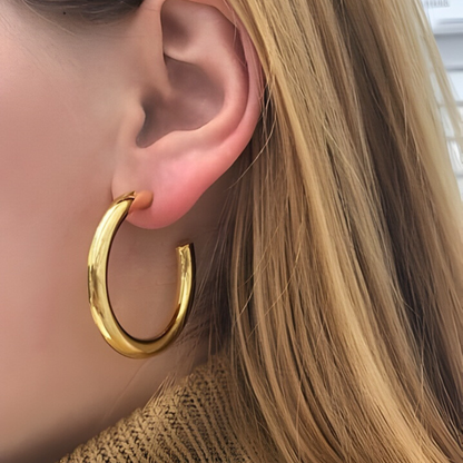 Gold Vermeil Gretchen Medium Hoop Earrings