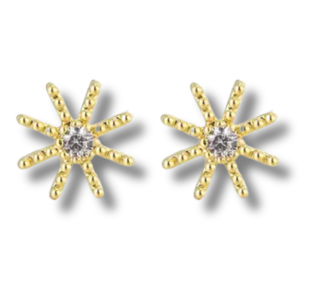 14K Vermeil Snowflake Earrings