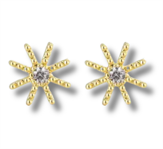 14K Vermeil Snowflake Earrings
