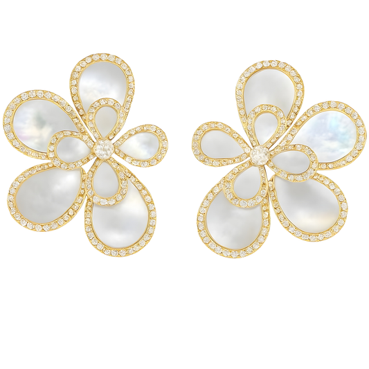 Gold Vermeil Jodi Mother Pearl Flower Earrings