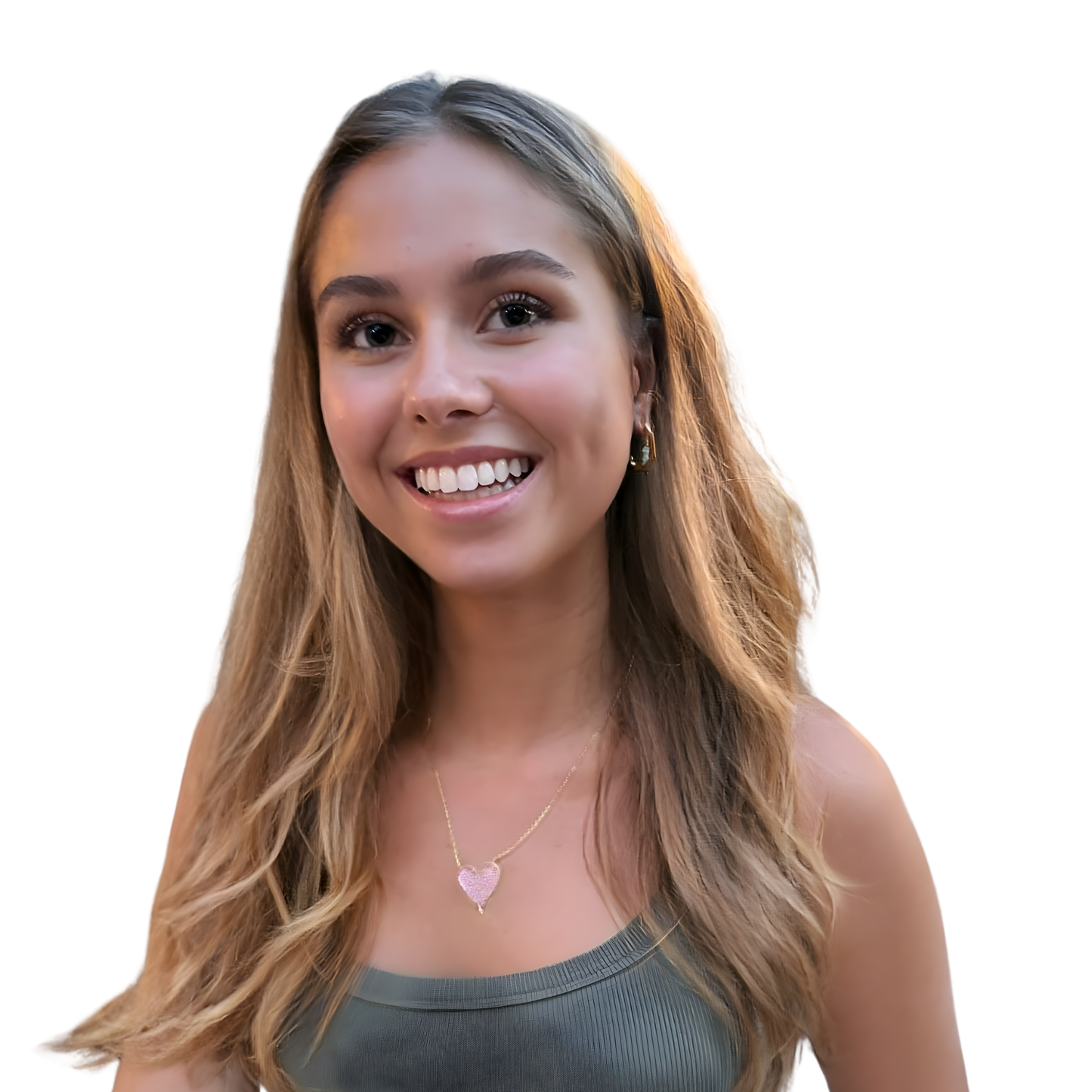 Gold Vermeil Jane Pink Heart Pendant Necklace