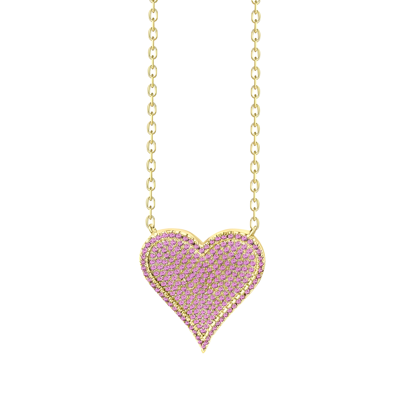 Gold Vermeil Jane Pink Heart Pendant Necklace